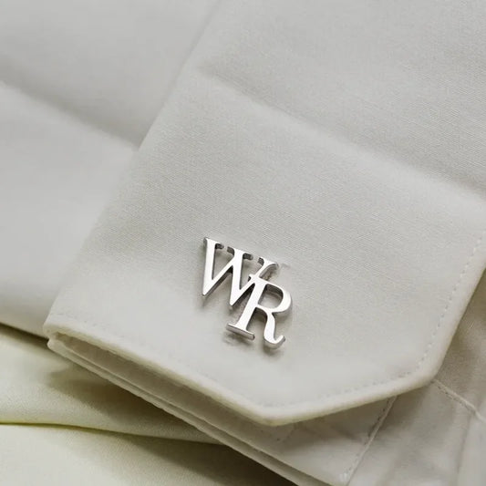 Custom One Pair Two Letters Cufflinks Workplace Jewelry Stainless Steel Double Initials Wristband Women Men Wedding Gifts